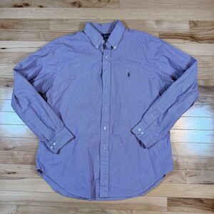 Polo Ralph Lauren Mens Long Sleeve Button Down Shirt 16.5 34/35 Purple Plaid